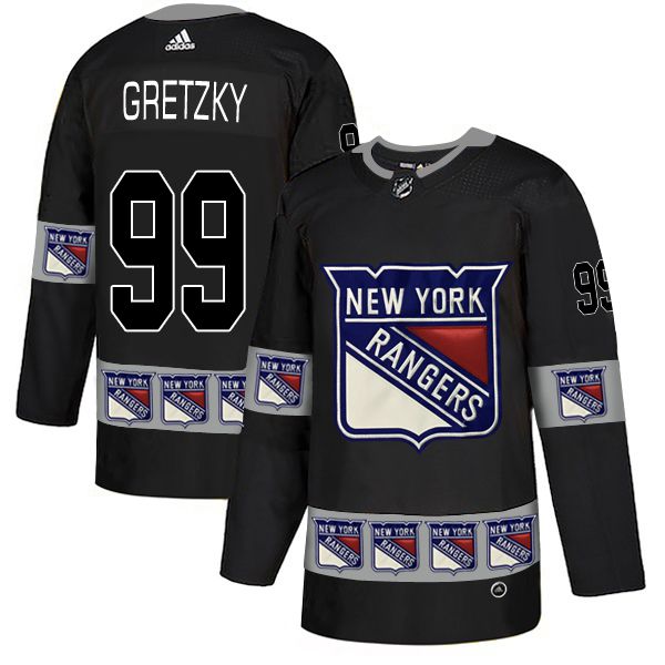 Men New York Rangers #99 Gretzky Black Adidas Fashion NHL Jersey